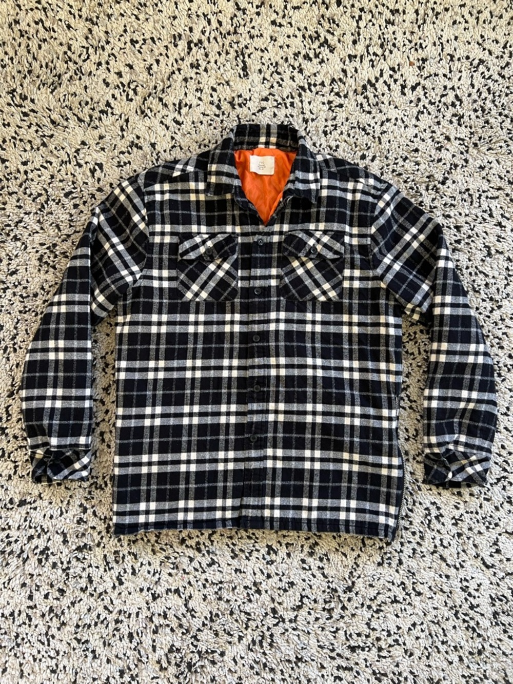 Fear Of God Collection 2 2016-2017 Black Cream Plaid Flannel Lined Overshirt S